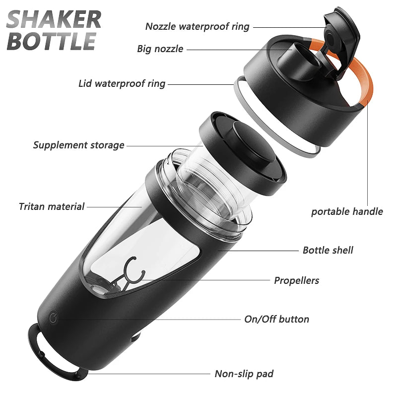 700ml new USB Electric Protein Shaker Bottle Portable Rechargeable Blender Cup Multipurpose 650ml Mixing Cups for Fitness